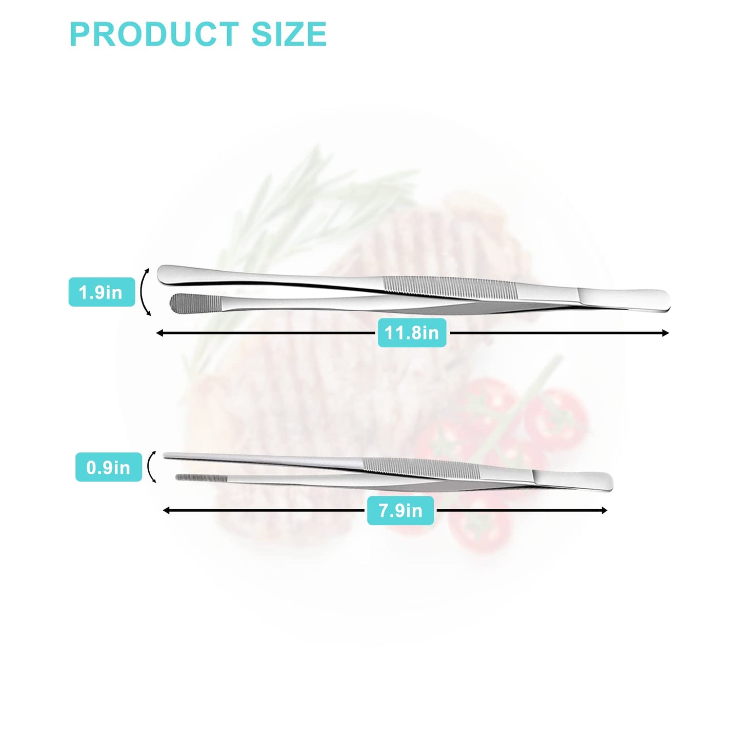 2Pcs Kitchen Tweezers Tongs