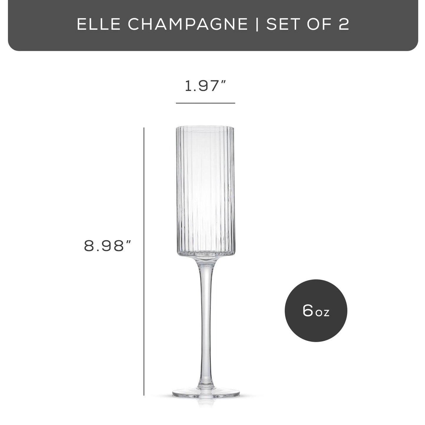 Champagne Glasses Flute - Set of 2