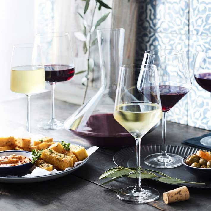 Hand-Blown Red Wine Glasses - Set of 4