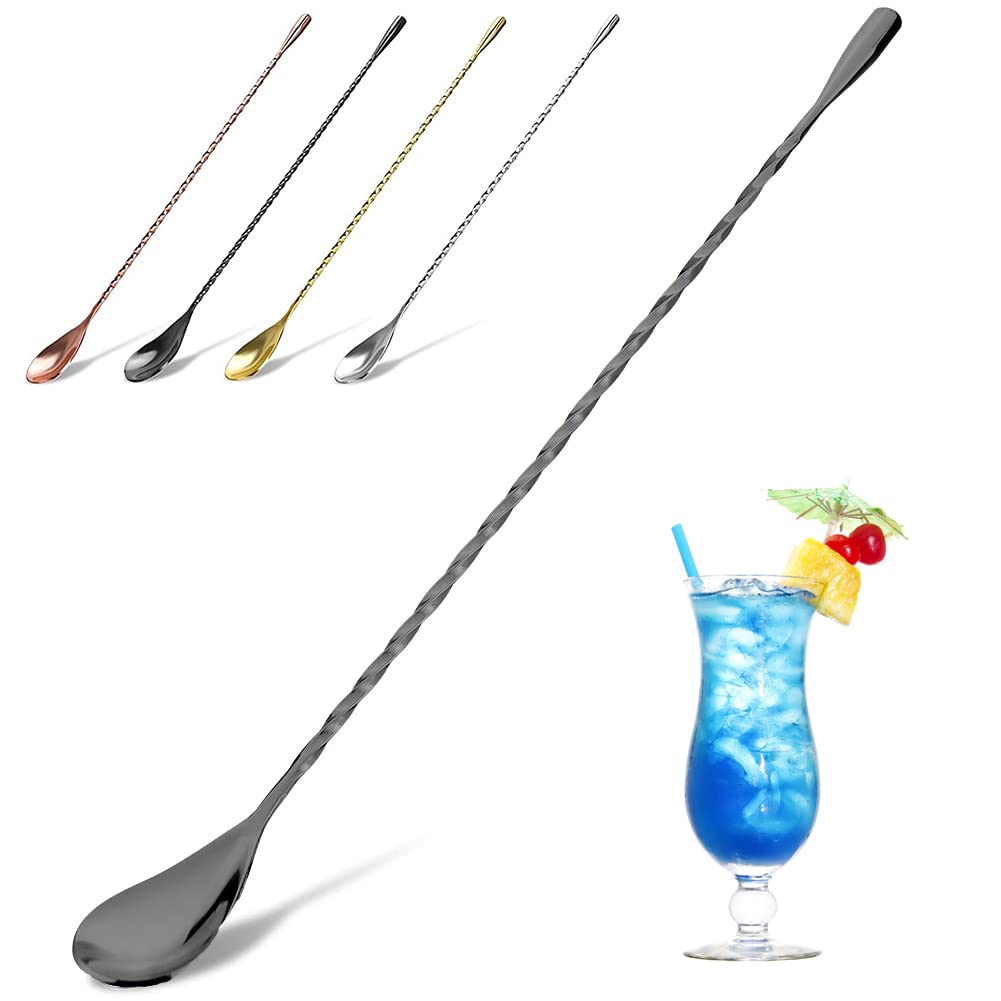 Cuillère à mélanger à cocktail en acier inoxydable
