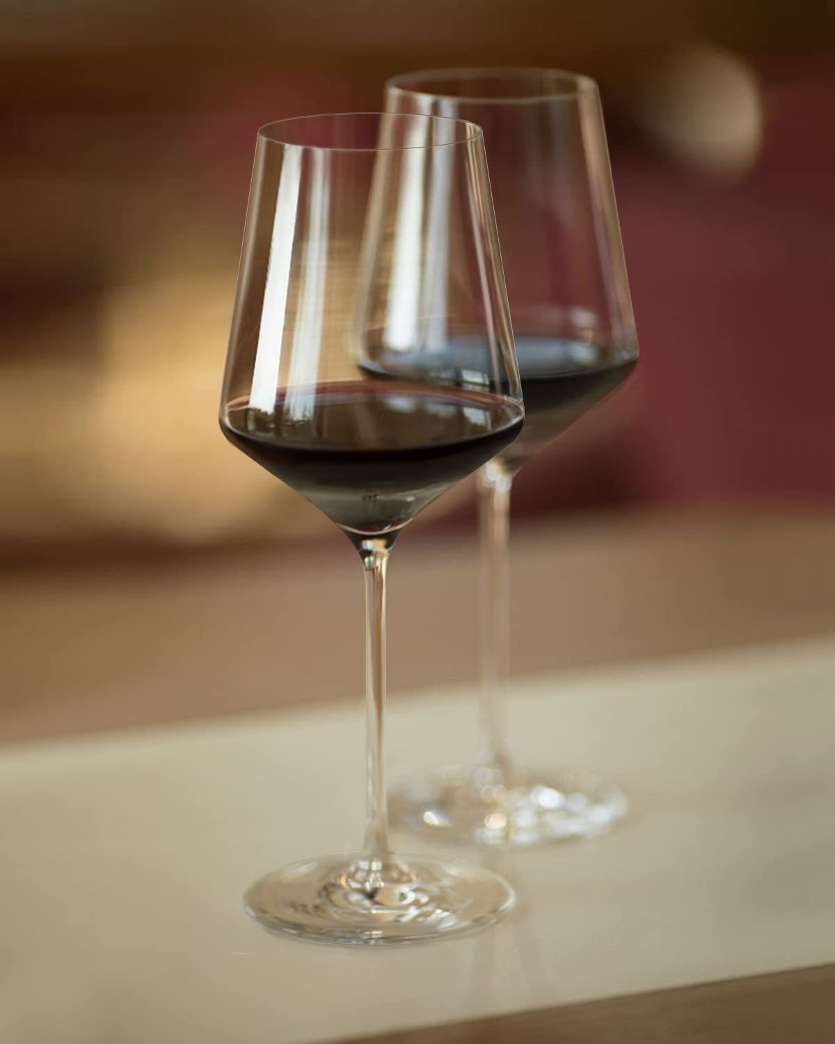 Hand-Blown Red Wine Glasses - Set of 4