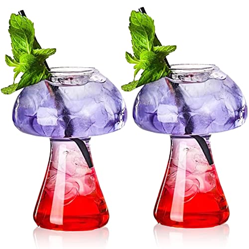 Verres à Cocktail Champignon en Cristal