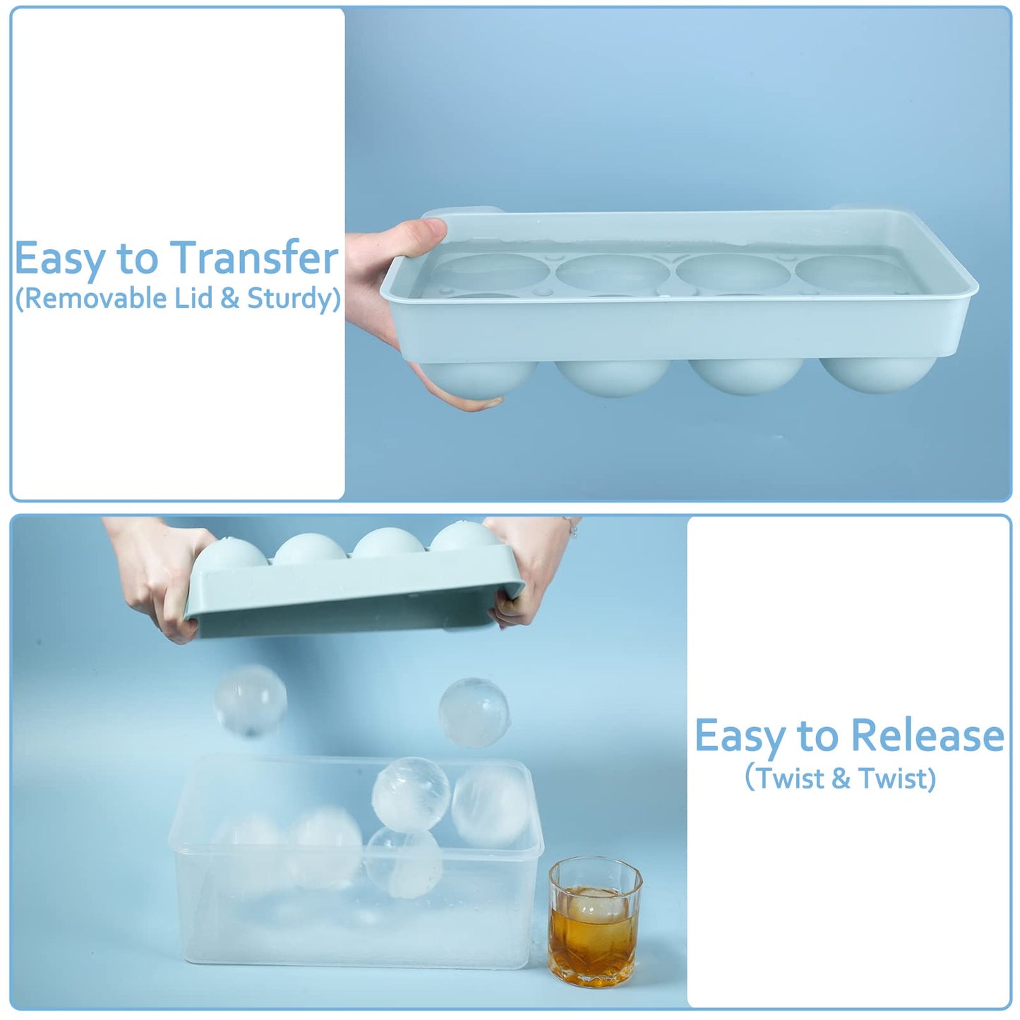 Large Ice Ball Mold – Easy Release Round Whiskey Ice Tray