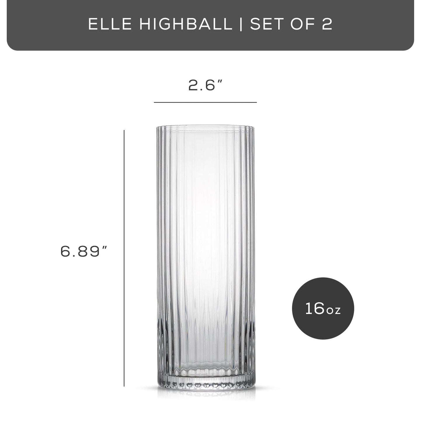 Fluted Highball Glasses - Set of 2