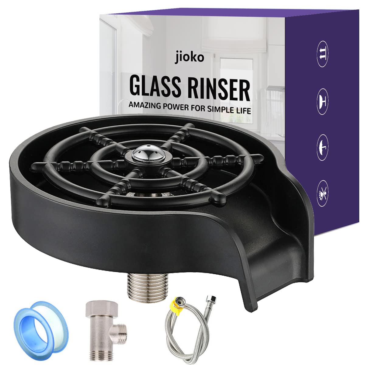 Stainless Steel Glass Rinser for Kitchen Sink