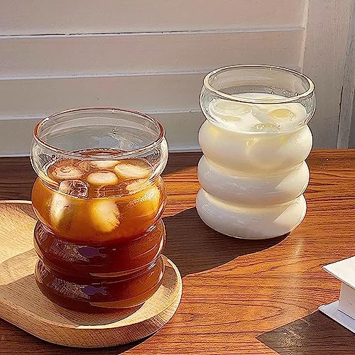 Verre Côtelé avec Pailles en Verre - Lot de 4