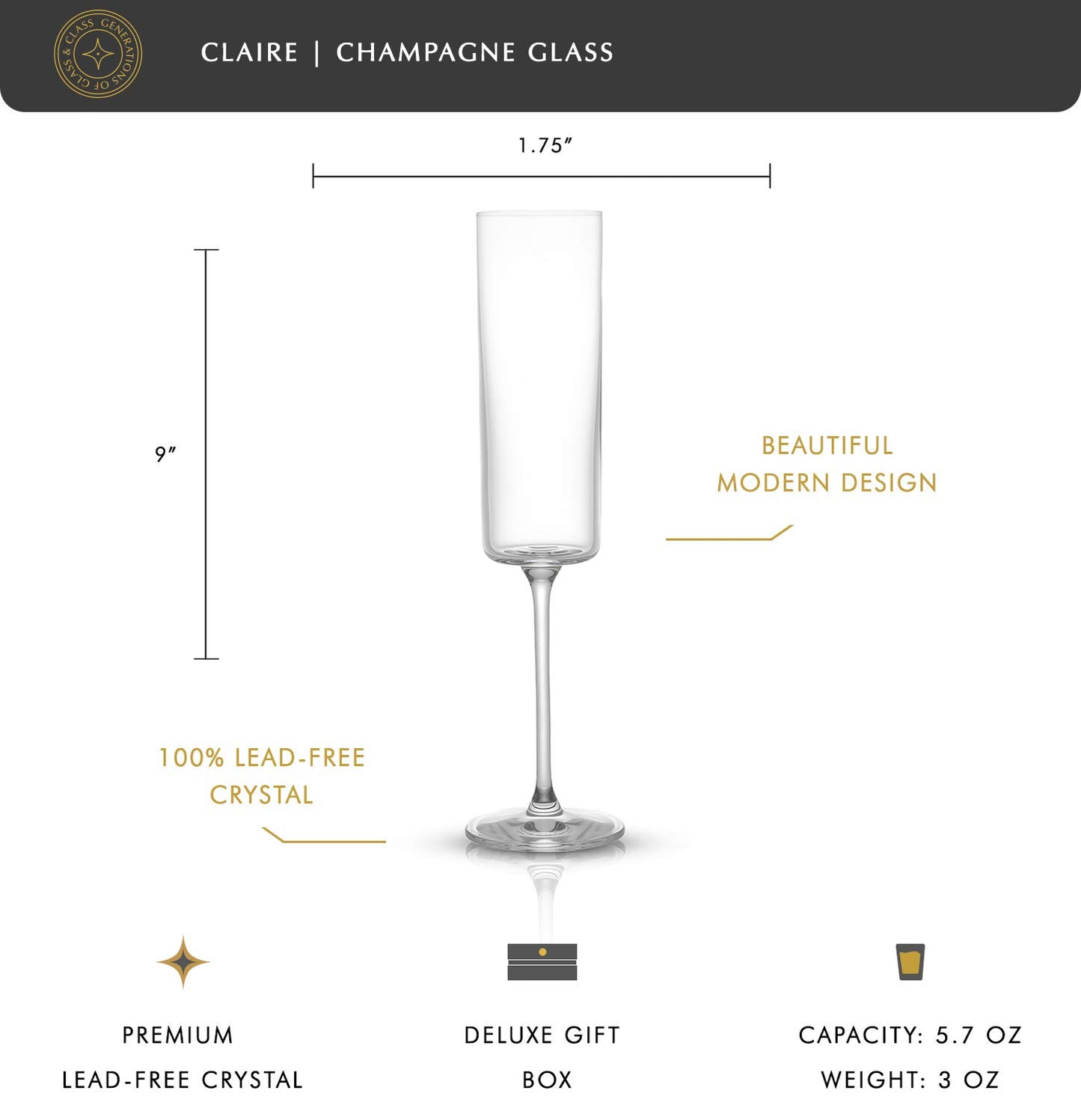Crystal Champagne Set of 2