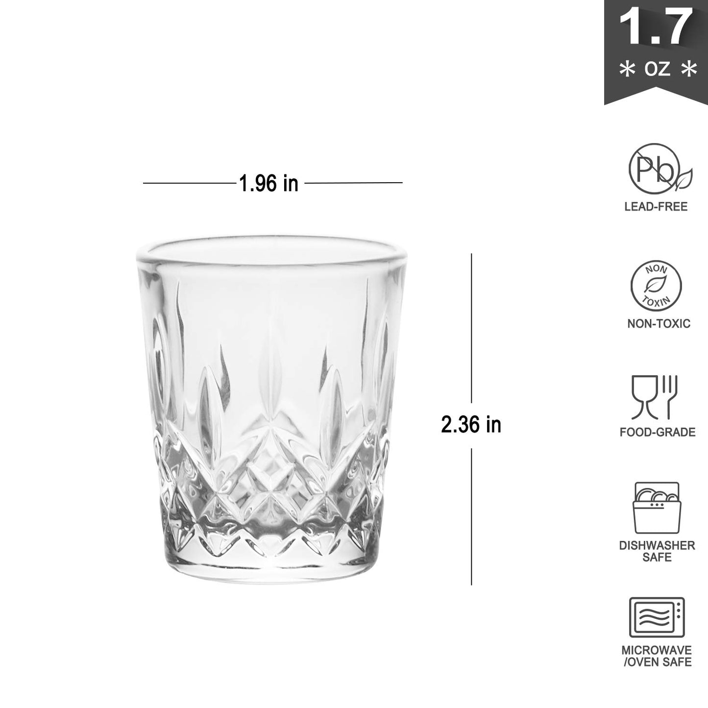 Carved Patterns Shot Glasses - Set of 6