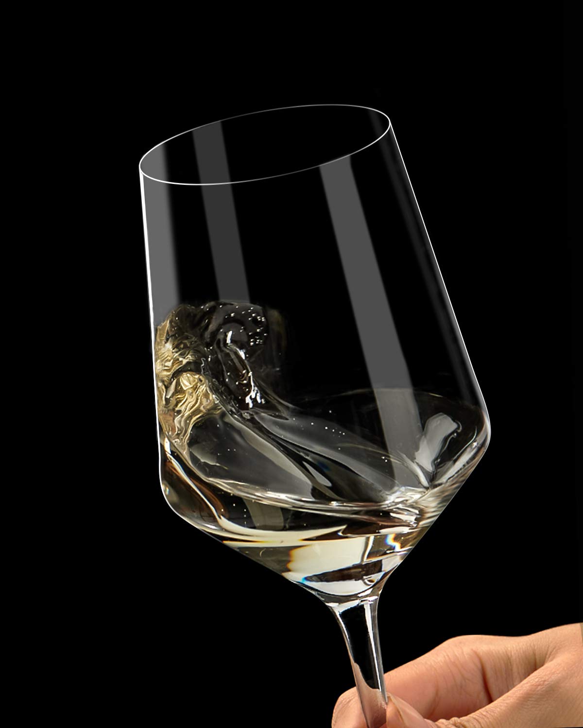 Hand-Blown Red Wine Glasses - Set of 4