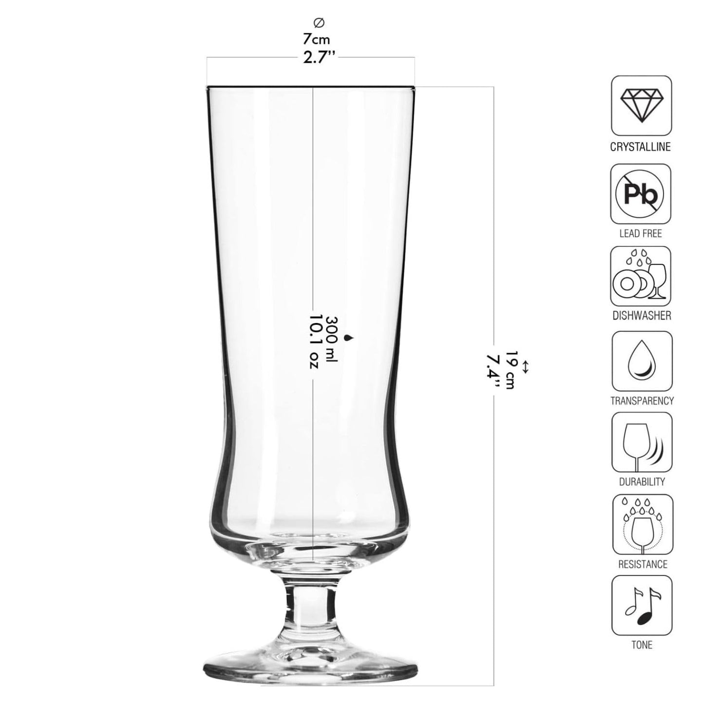 Verres à Pina Colada en Cristal - Lot de 6