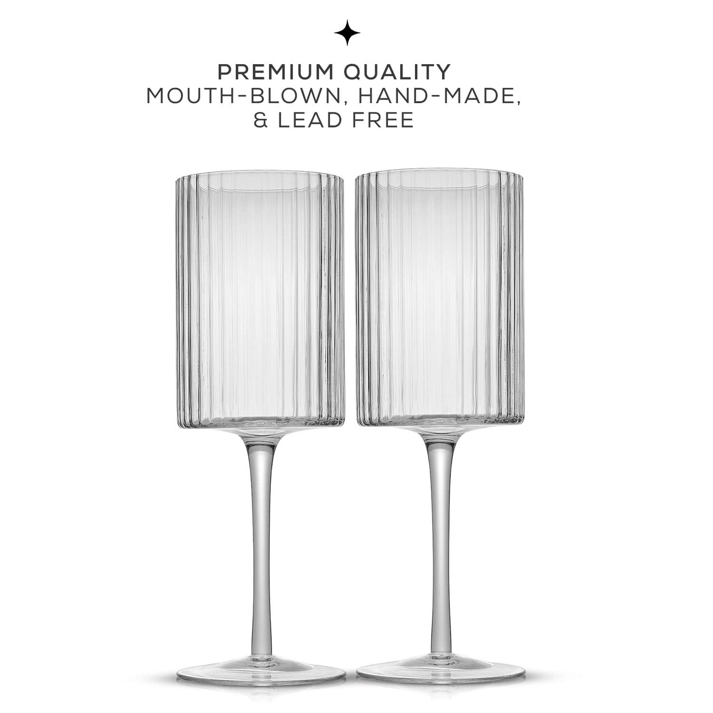 Fluted Wine Glasses - Set of 2