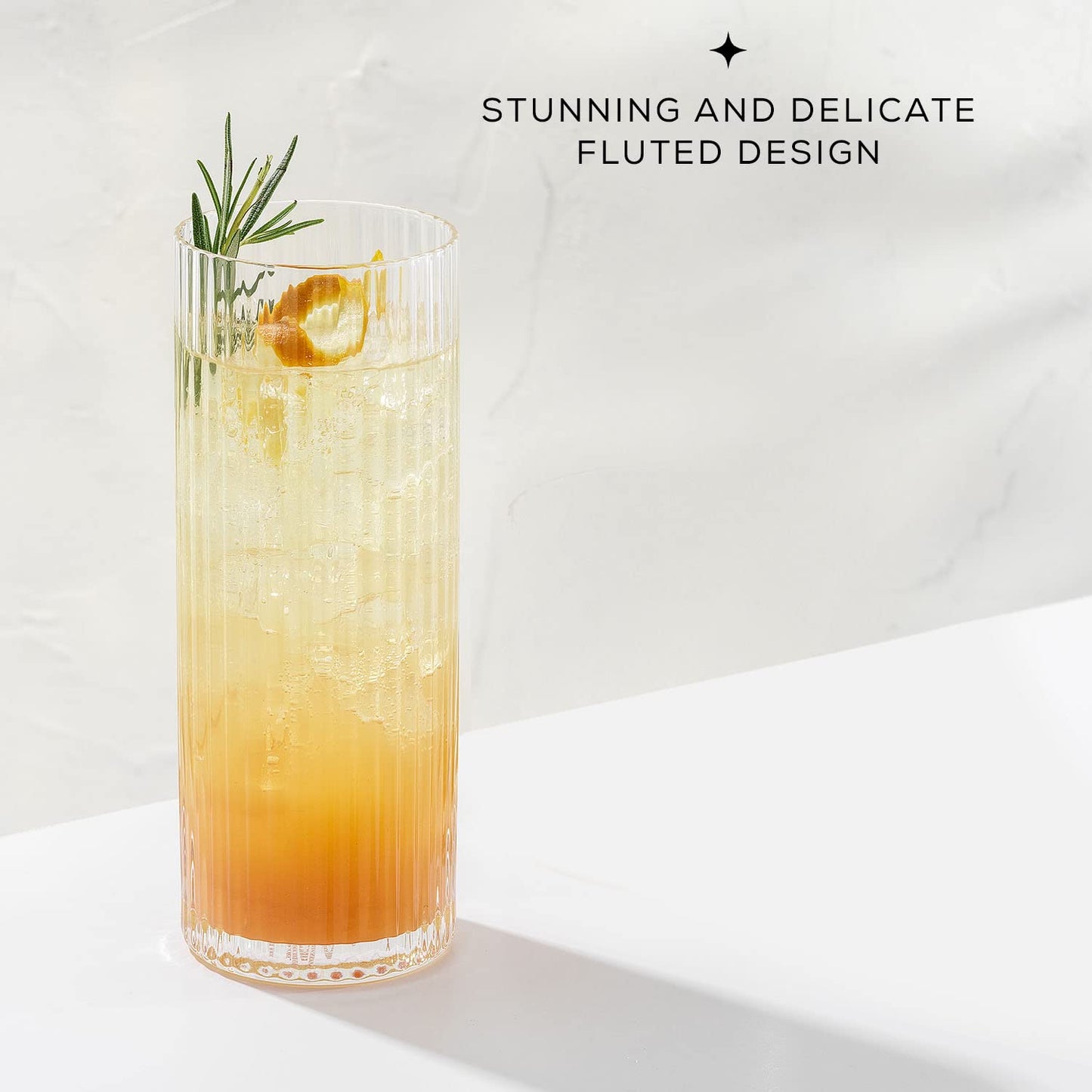 Fluted Highball Glasses - Set of 2
