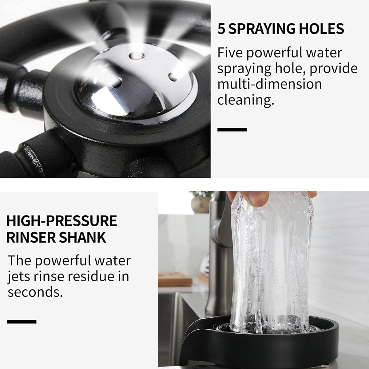 Stainless Steel Glass Rinser for Kitchen Sink