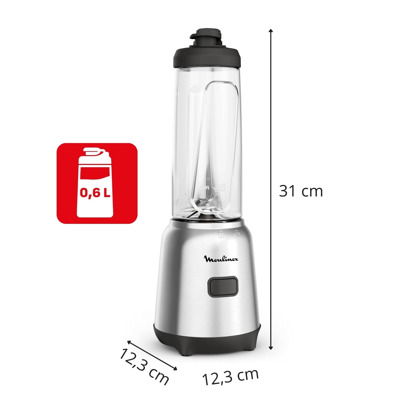 Mini blender 300 W – 2 bouteilles Tritan 0,6 L