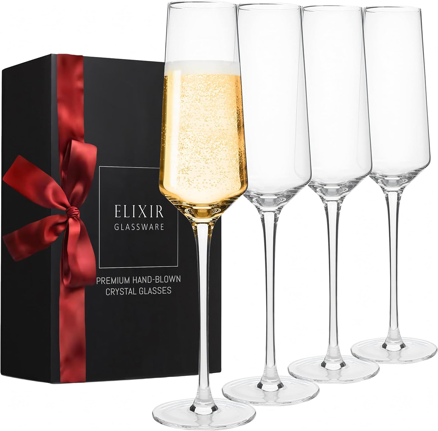 Classy Champagne Flutes - 8 oz - Set of 4