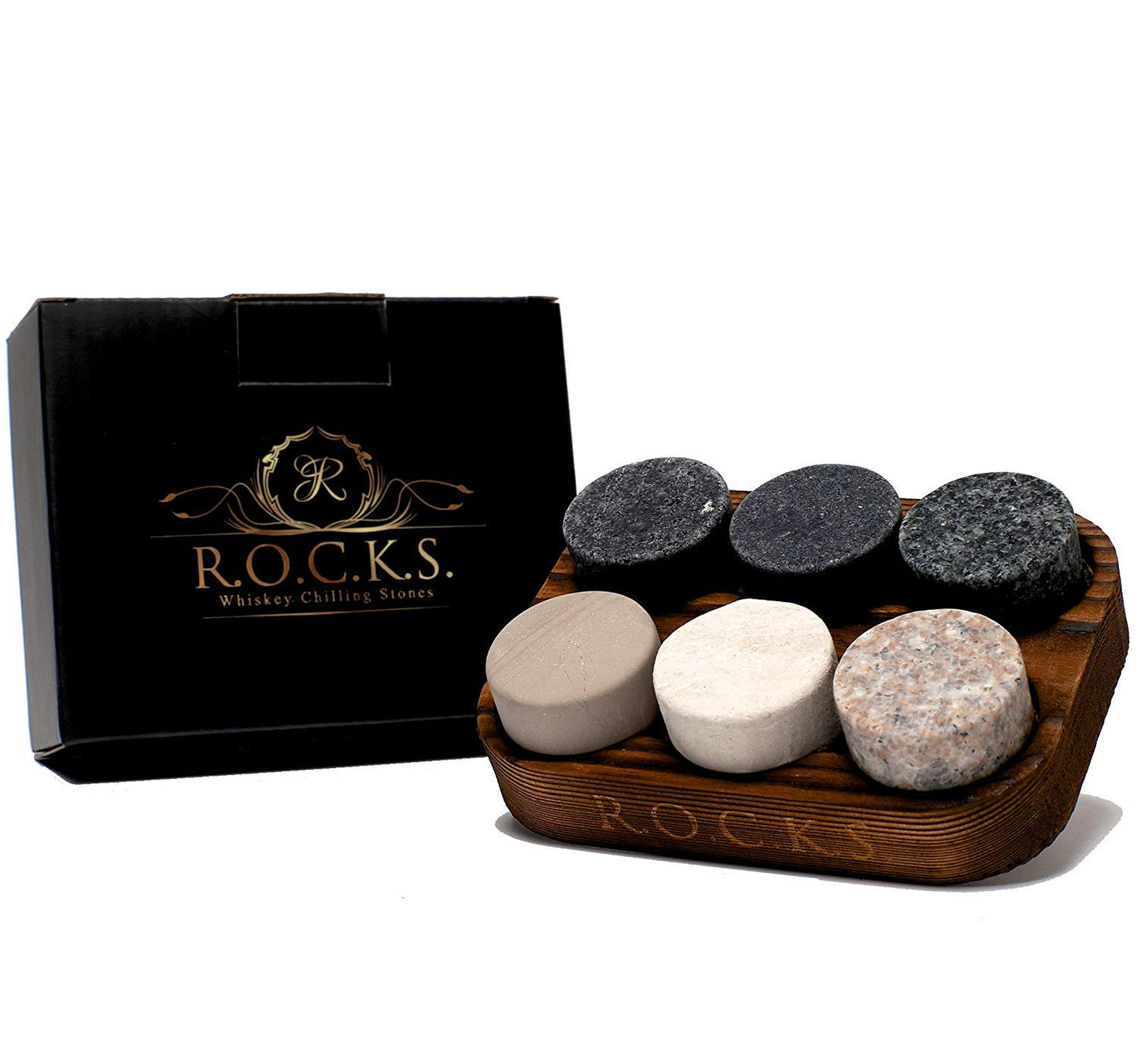 Premium Granite Whiskey Stones – Set of 6