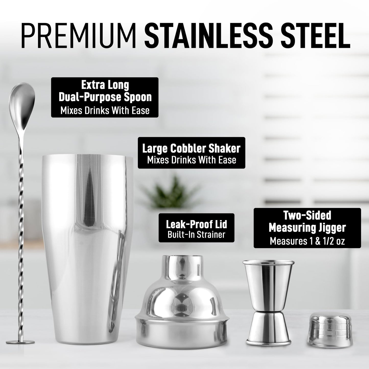 24oz Stainless Steel Bartender Kit