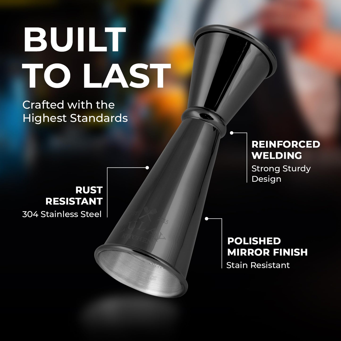 Zulay Premium Stainless Steel Cocktail Jigger