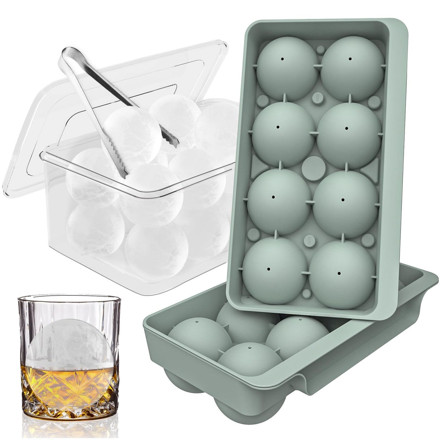 Large Ice Ball Mold – Easy Release Round Whiskey Ice Tray