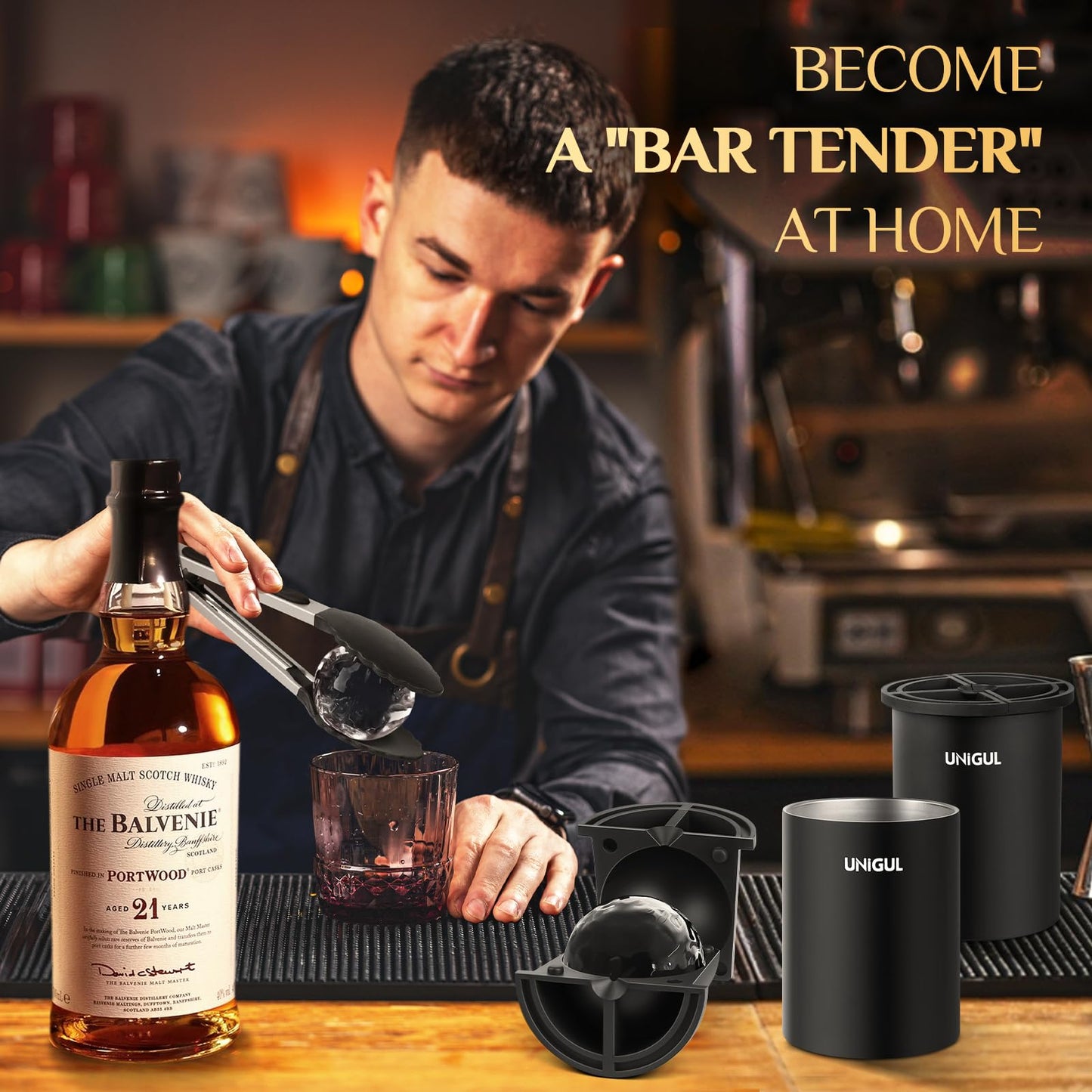 Clear Ice Ball Maker – Stainless Steel Insulated Whiskey Ice Mold