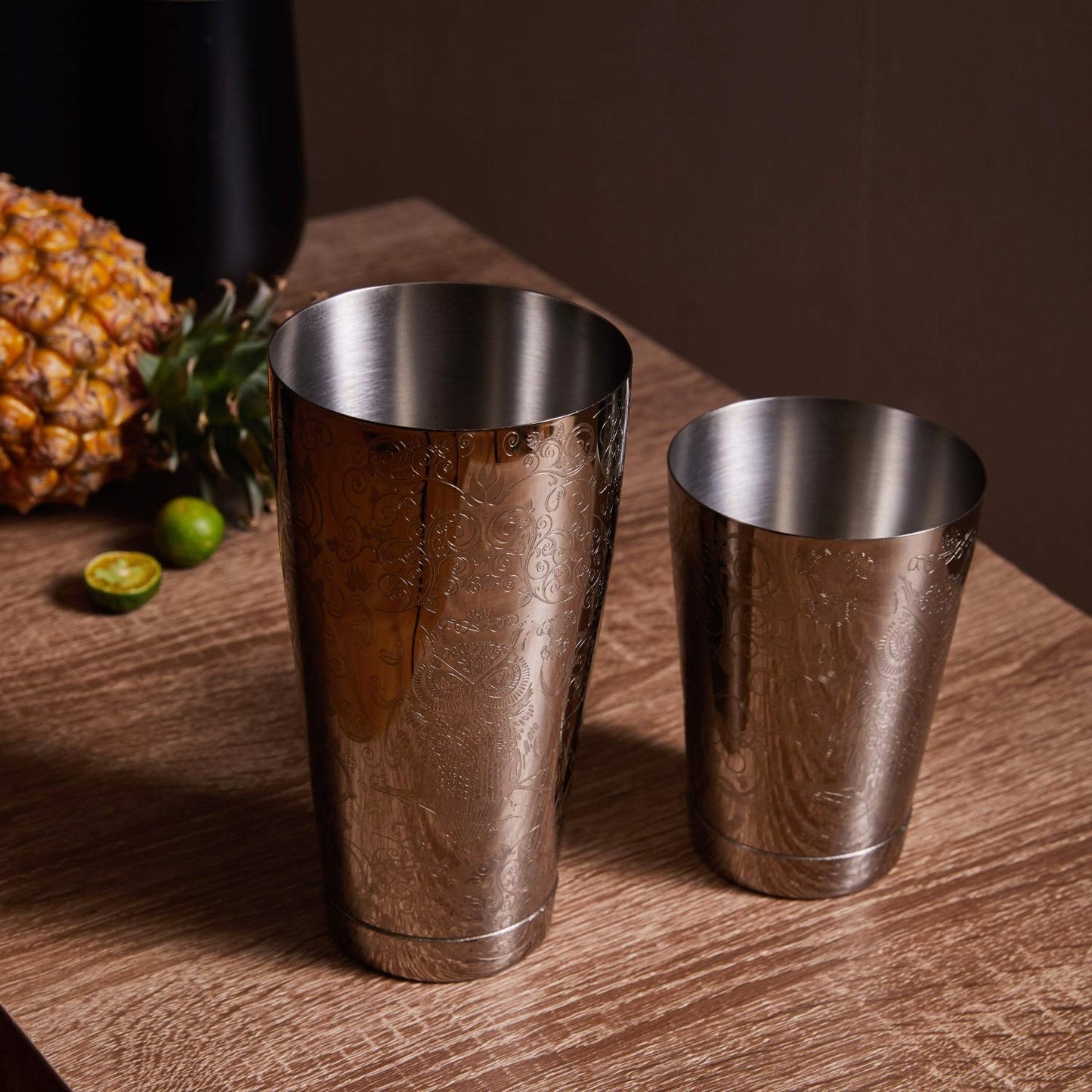 Baroque-Engraved Cocktail Shaker Set