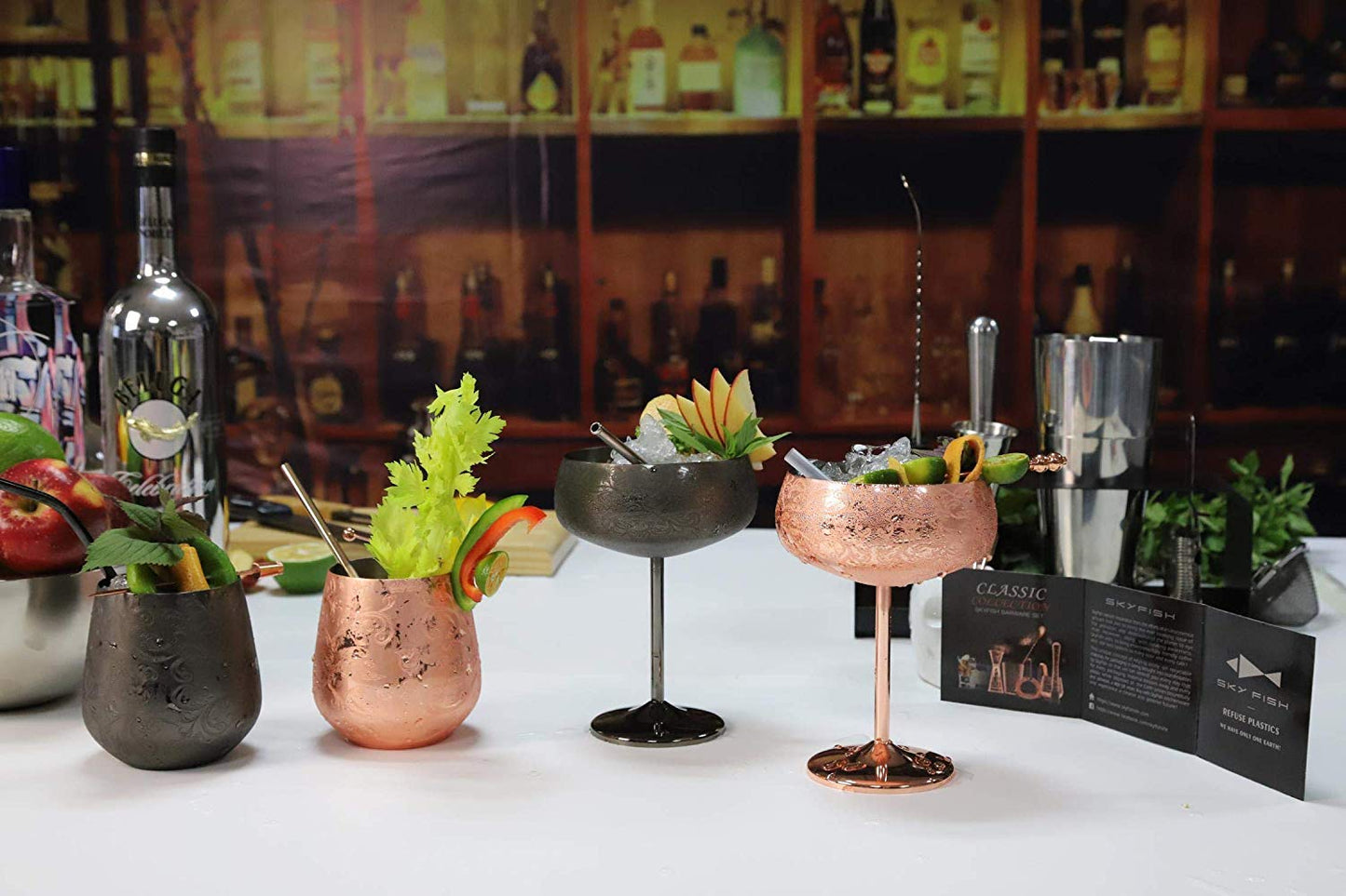 Baroque-Engraved Cocktail Shaker Set