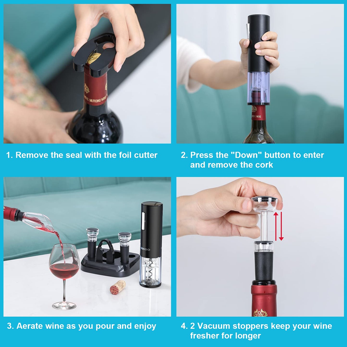 Electric Wine Opener Set