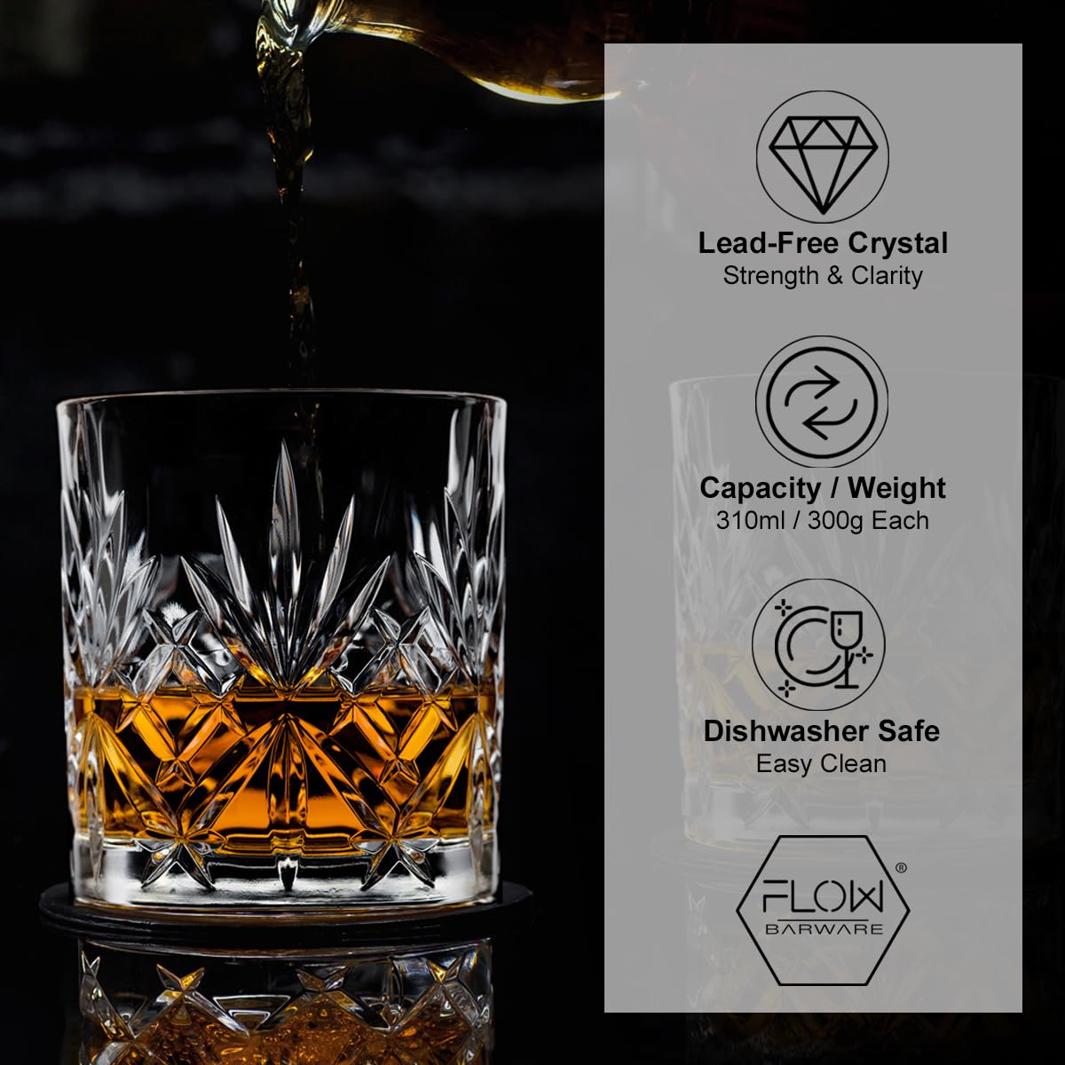 FLOW Ensemble de 2 verres à whisky