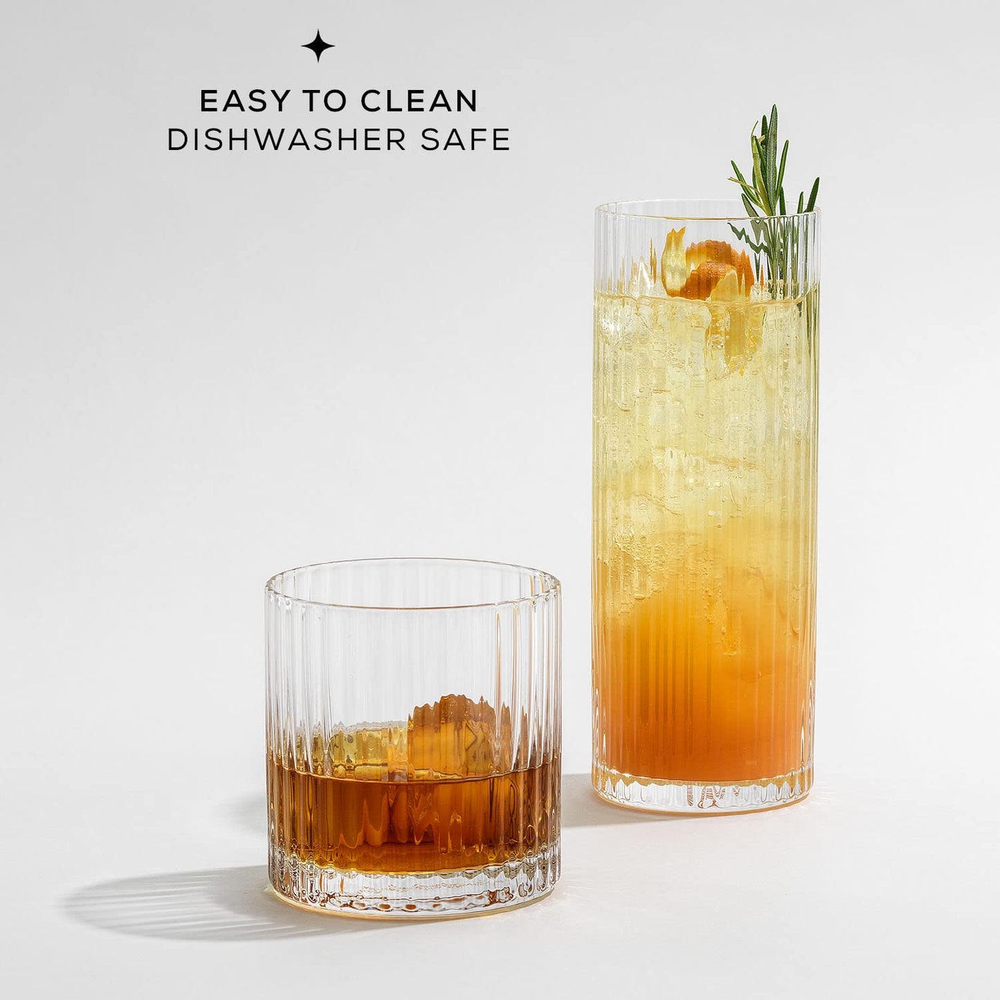 Fluted Highball Glasses - Set of 2