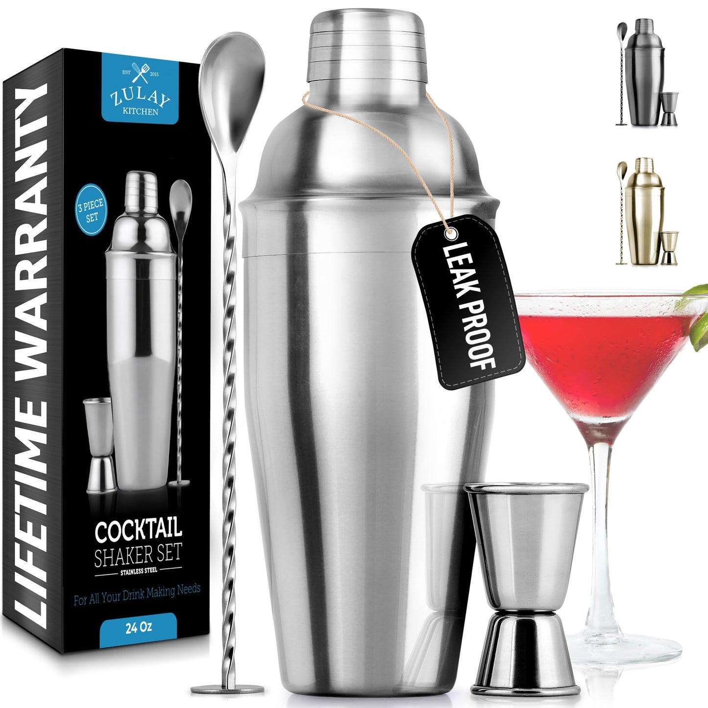 24oz Stainless Steel Bartender Kit