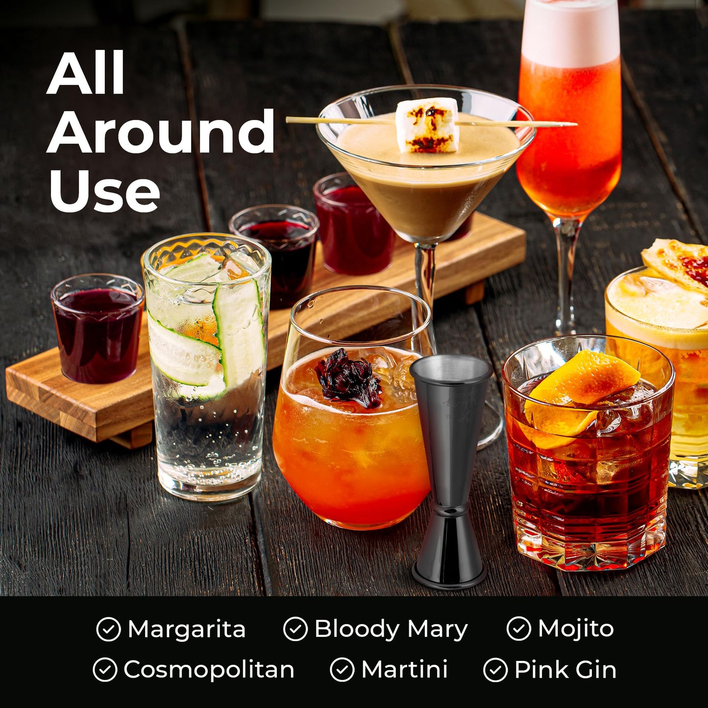 Zulay Premium Stainless Steel Cocktail Jigger