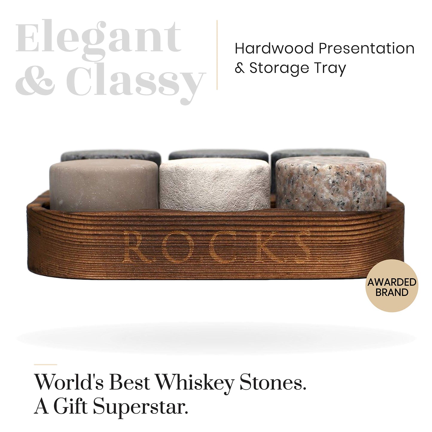 Premium Granite Whiskey Stones – Set of 6
