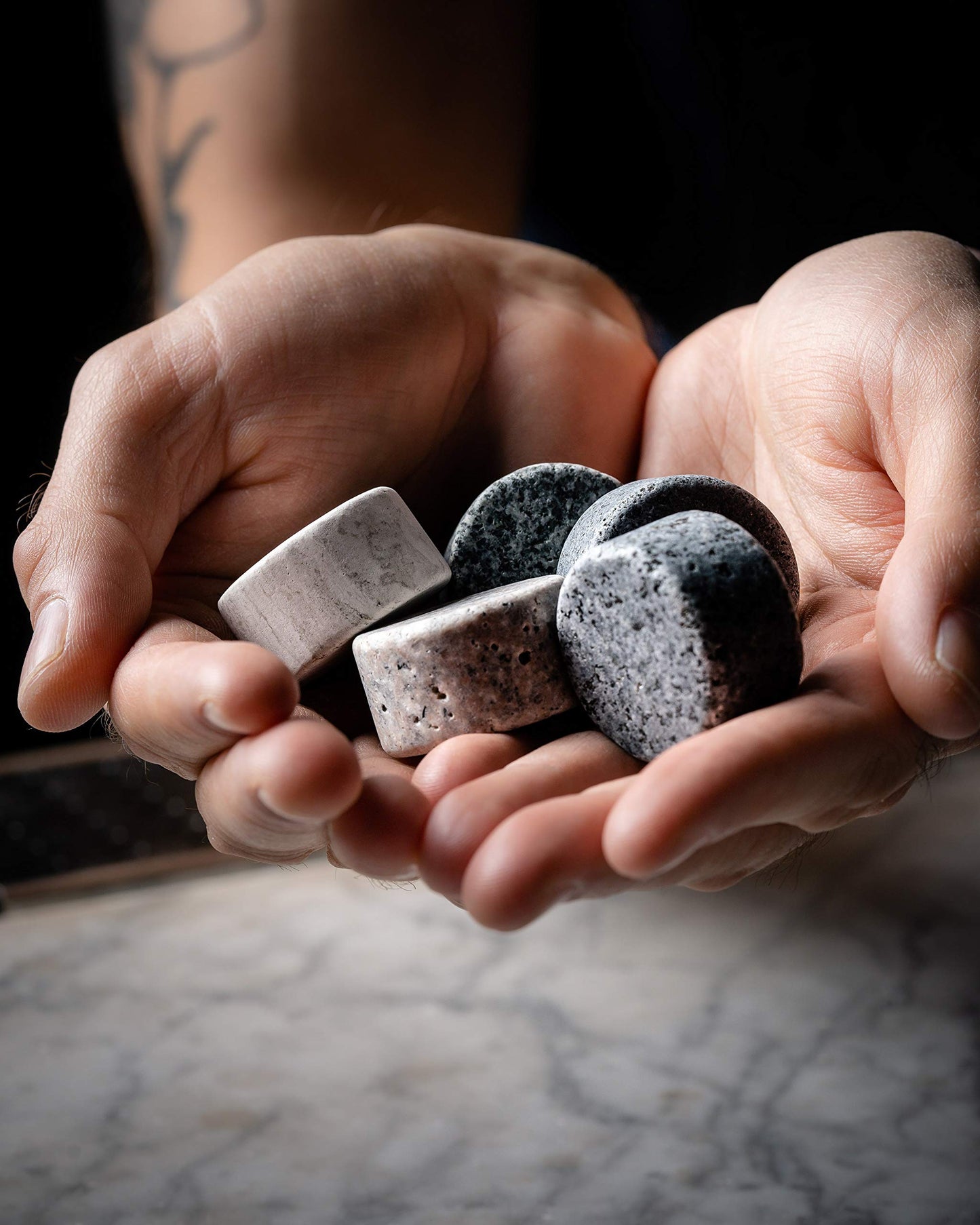 Premium Granite Whiskey Stones – Set of 6
