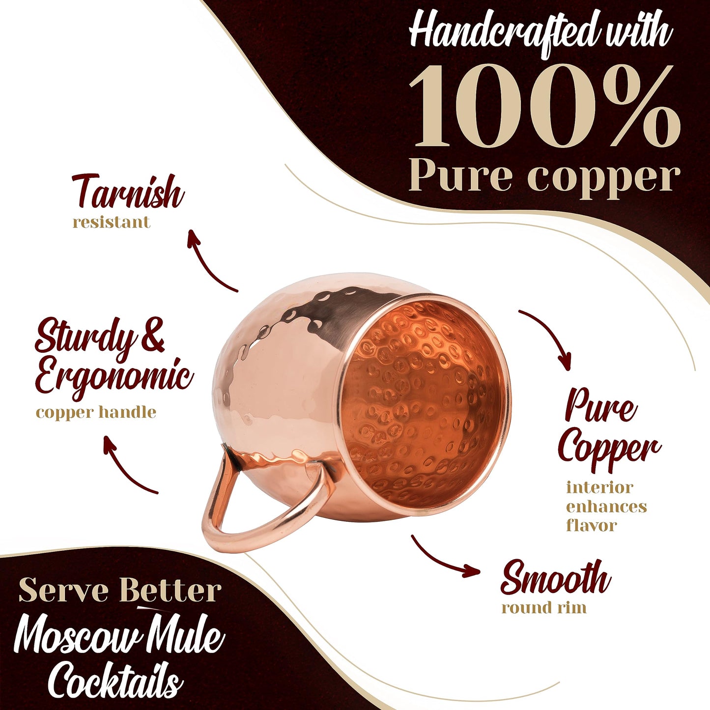 Mixology Moscow Mule Mugs - Set of 4