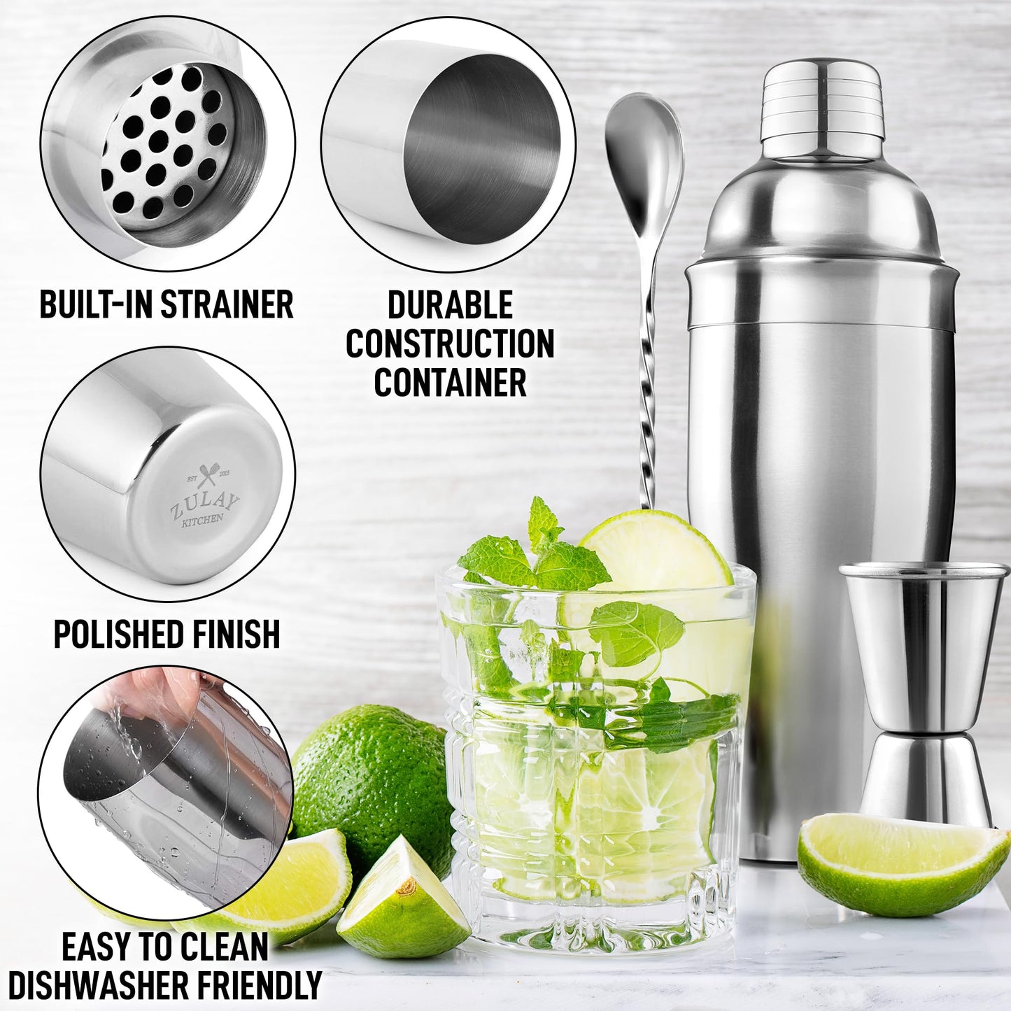 24oz Stainless Steel Bartender Kit
