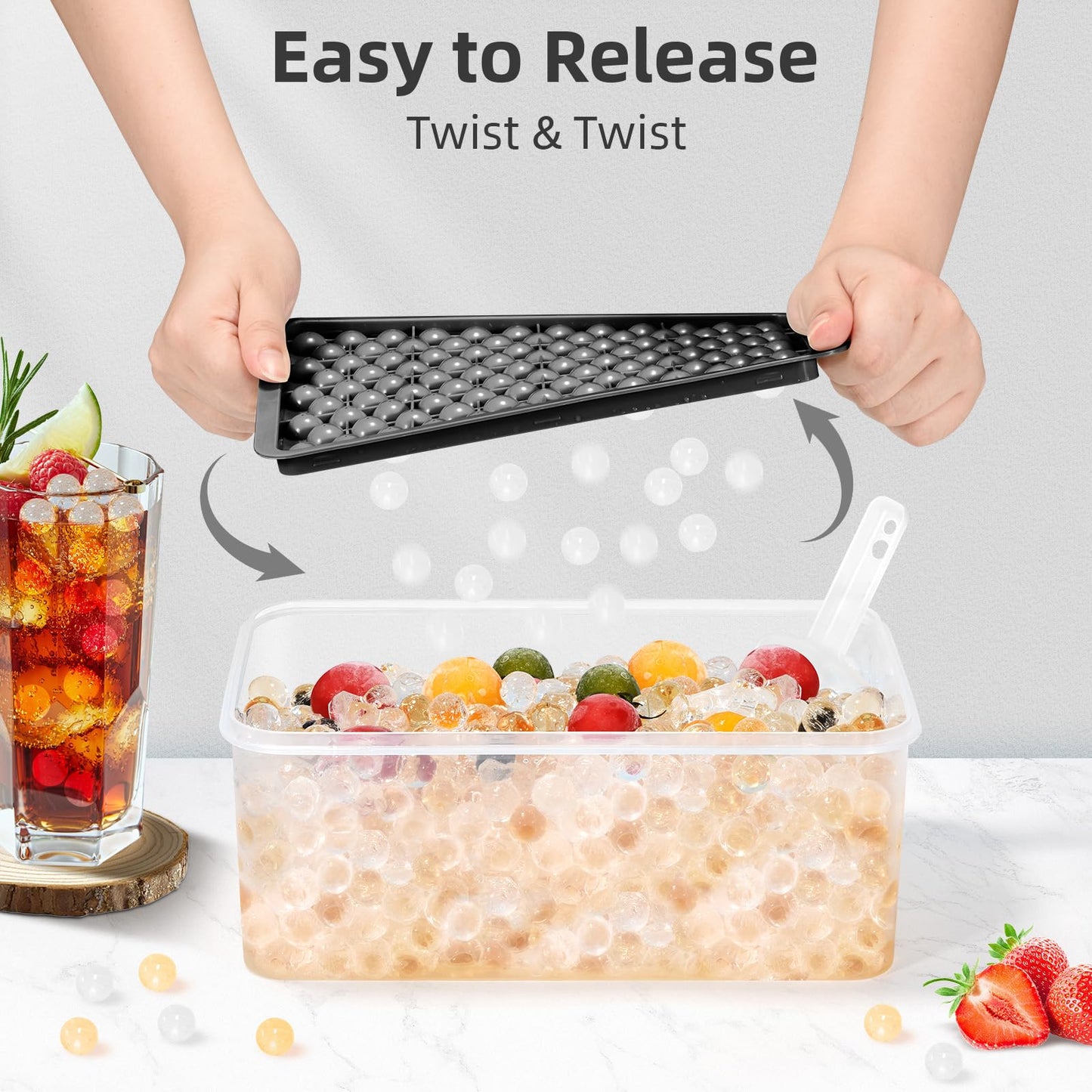 Mini Ice Ball Tray – Ice Cube Maker with Lid