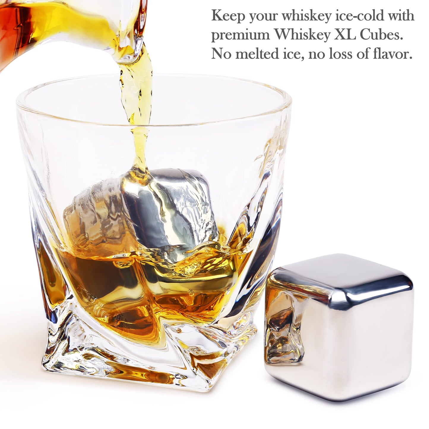 4 Stainless Steel Whisky Ice Cubes