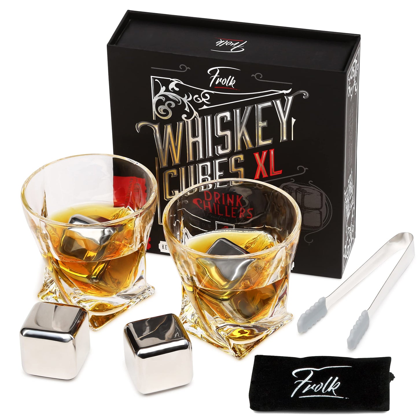 4 Stainless Steel Whisky Ice Cubes