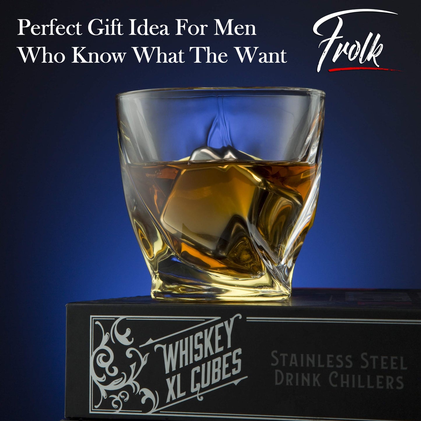 4 Stainless Steel Whisky Ice Cubes