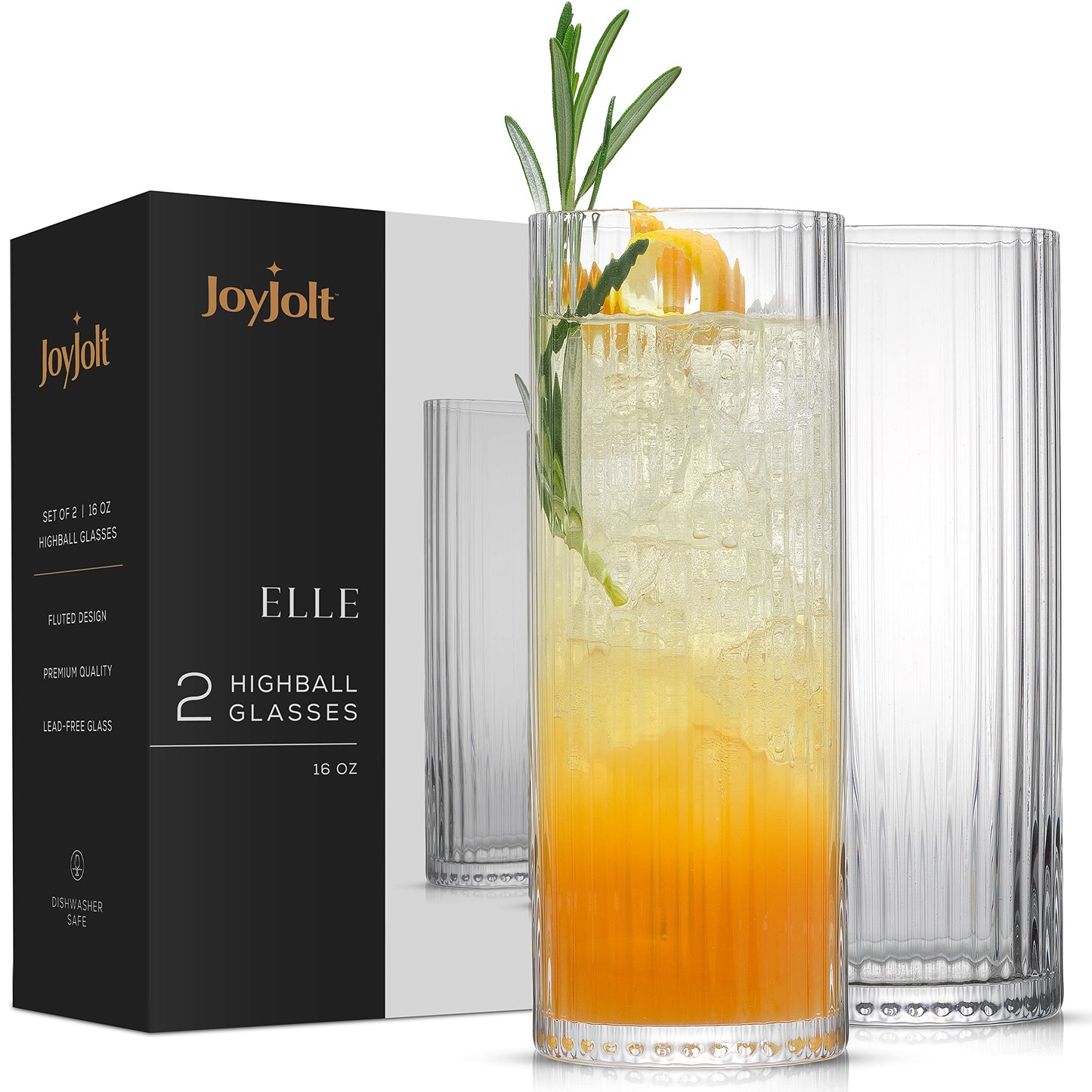 Fluted Highball Glasses - Set of 2