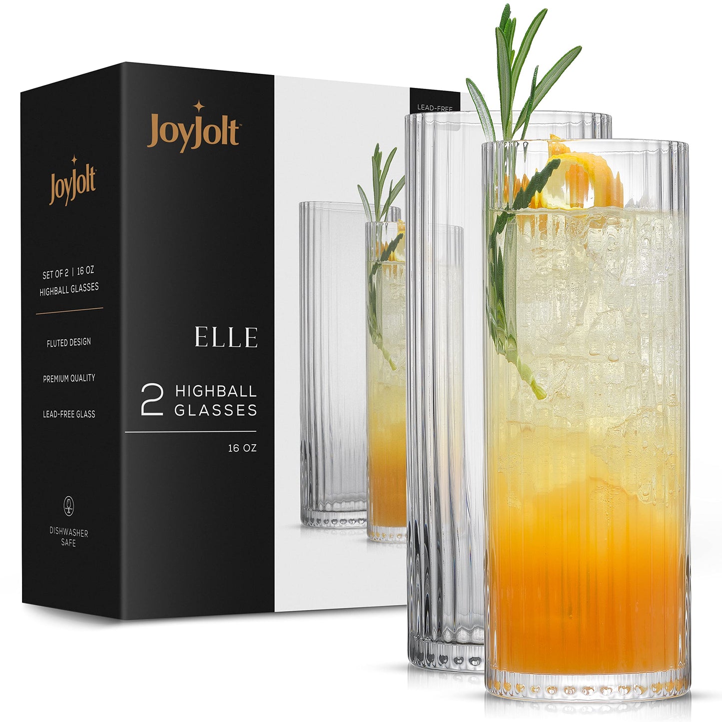 Fluted Highball Glasses - Set of 2