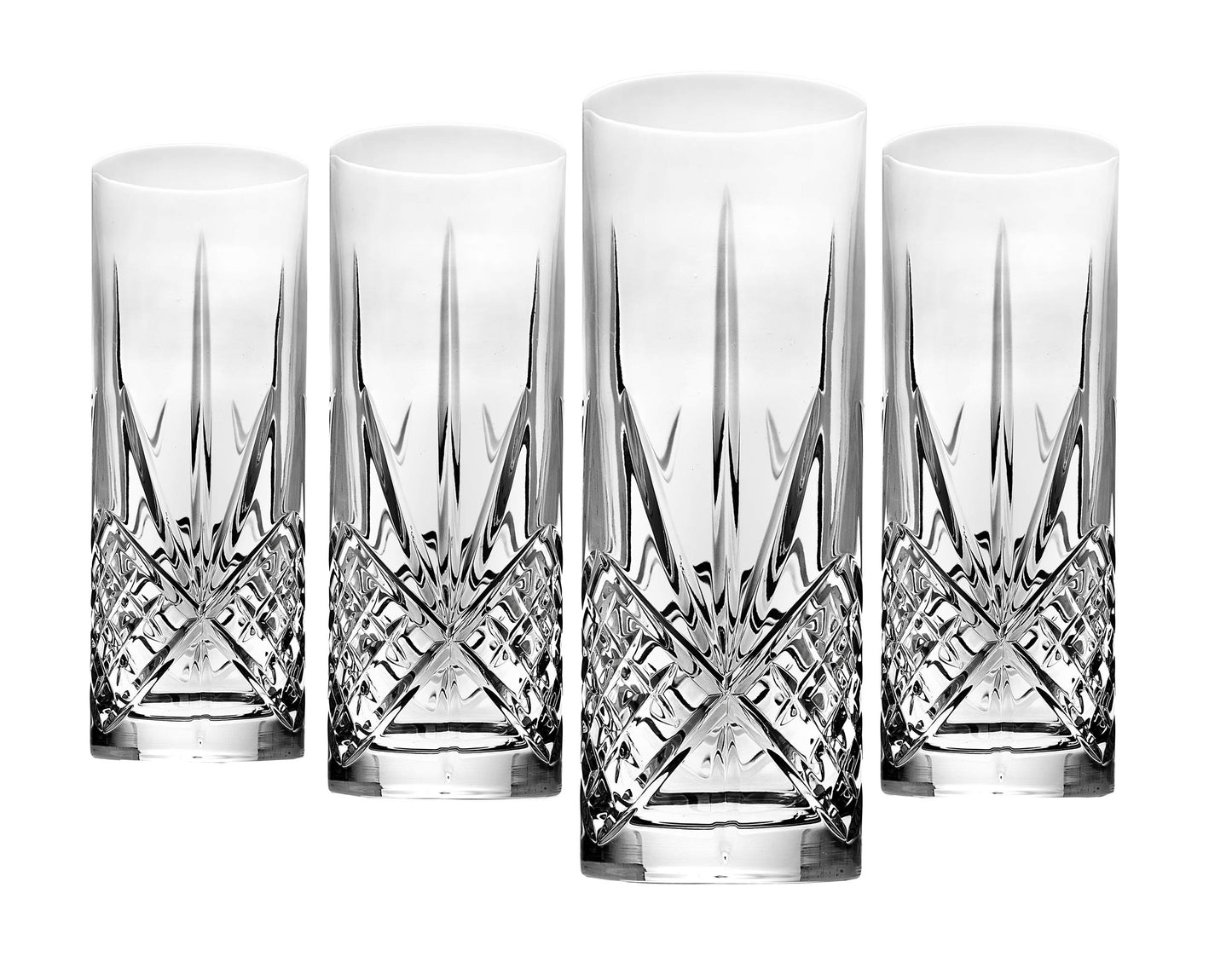 Dublin Crystal Tall All-Purpose Beverage Glasses – Set of 4