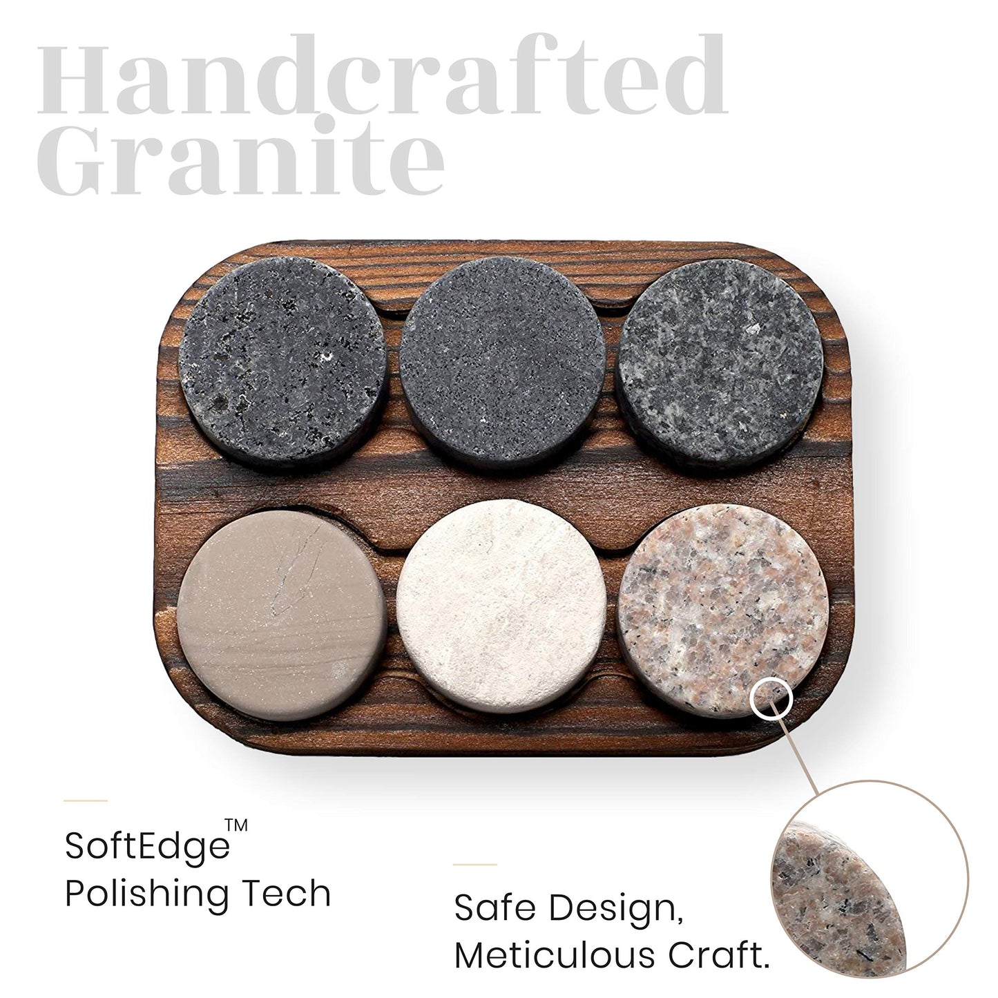 Premium Granite Whiskey Stones – Set of 6