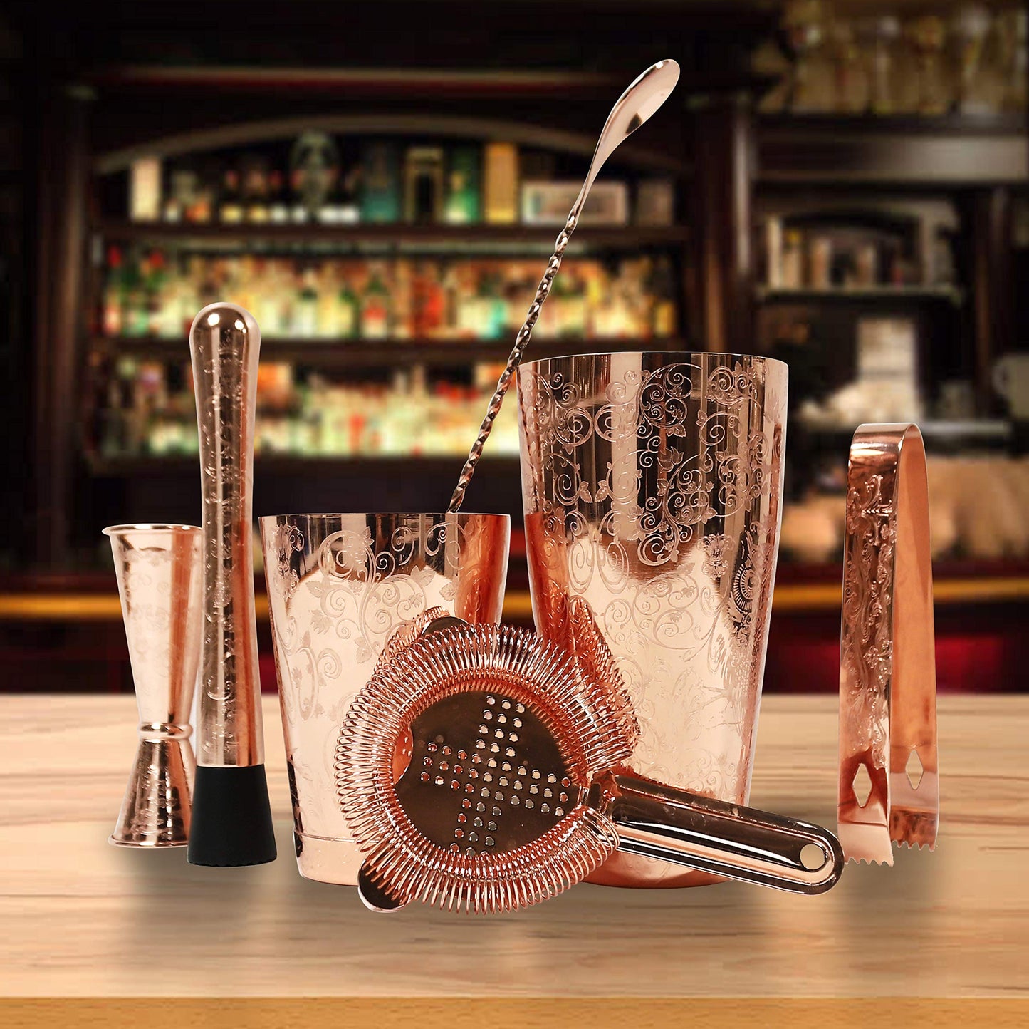 Luxury Copper-Plated Cocktail Shaker Set