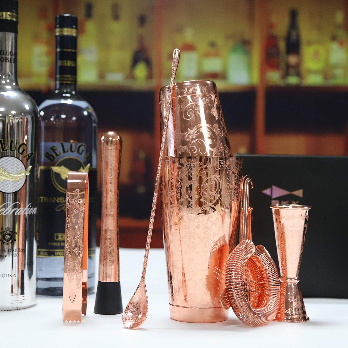 Luxury Copper-Plated Cocktail Shaker Set