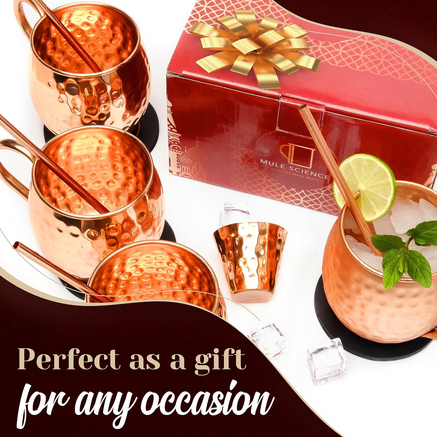 Mixology Moscow Mule Mugs - Set of 4