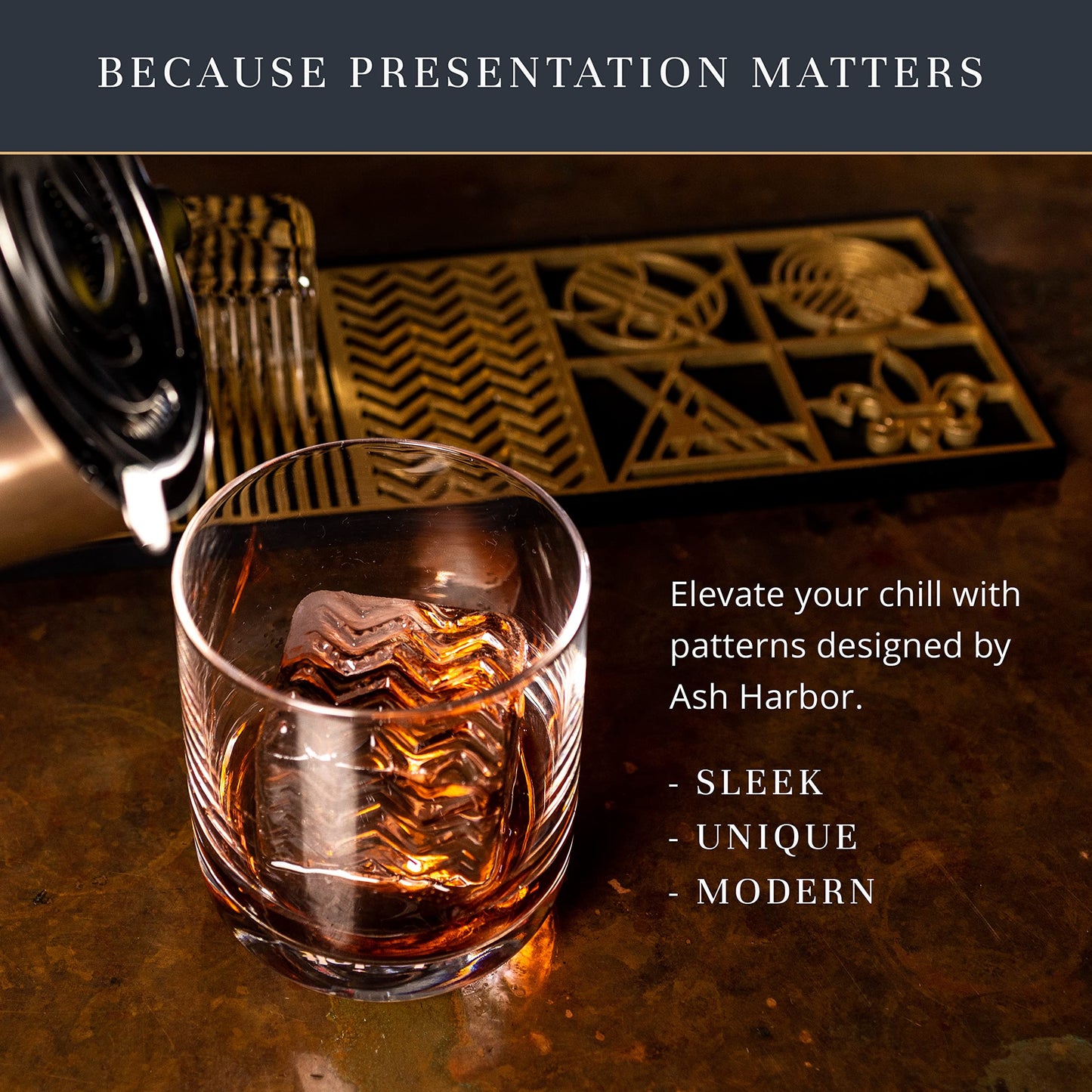 Ash Harbor Patterned Ice Cube Mold