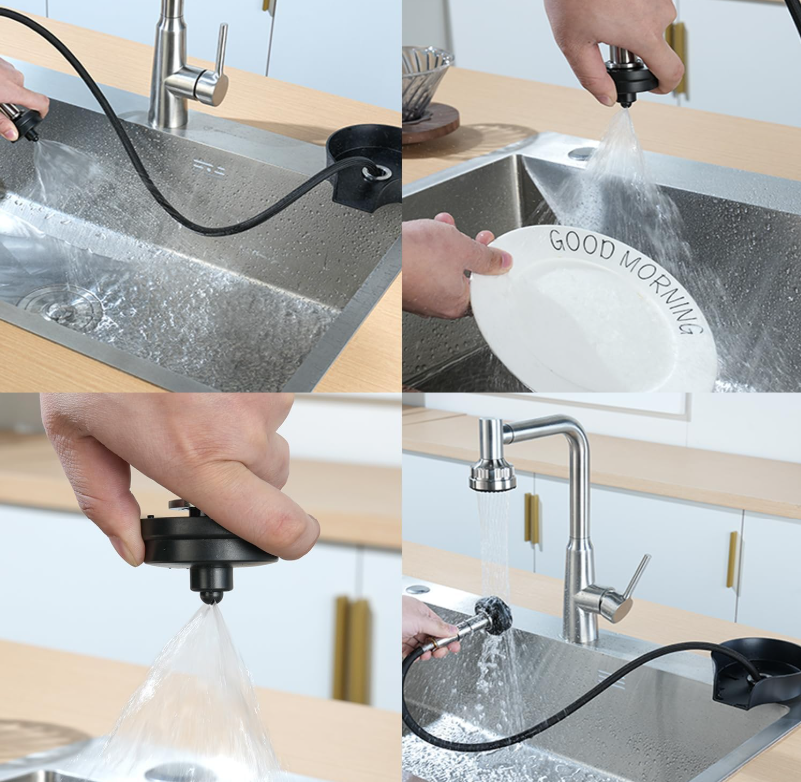 Stainless Steel Glass Rinser for Kitchen Sink