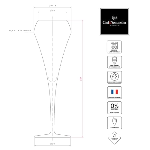 Flûtes à Champagne en Cristal - Lot de 6, Élégance et Simplicité