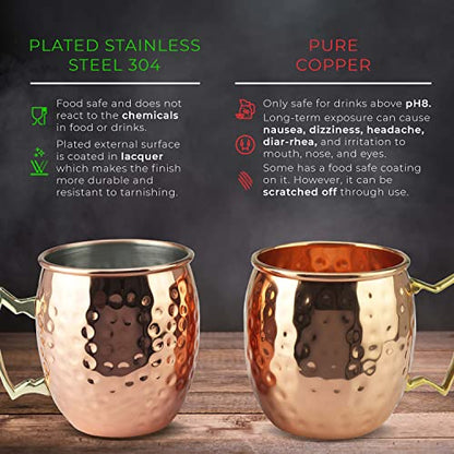 Hammered Copper Moscow Mule Mugs – Set of 4